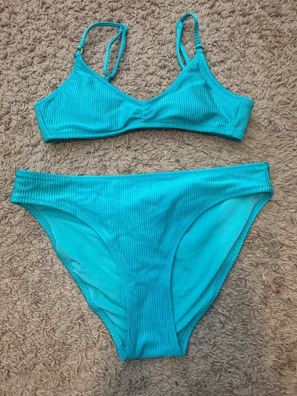 aerie Teal Ribbed Bikini set